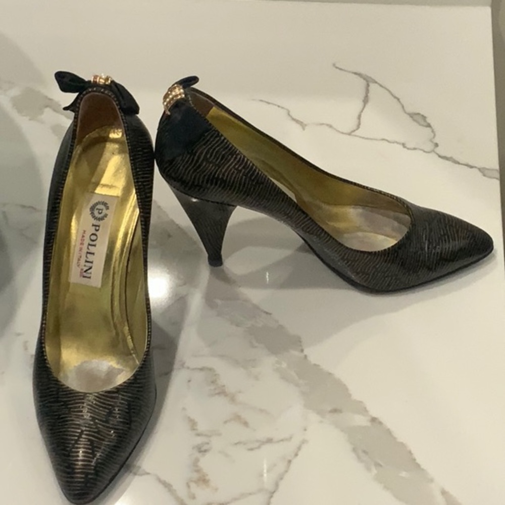 POLLINI VERO CUOIO Vintage pumps brown, size 7.5B